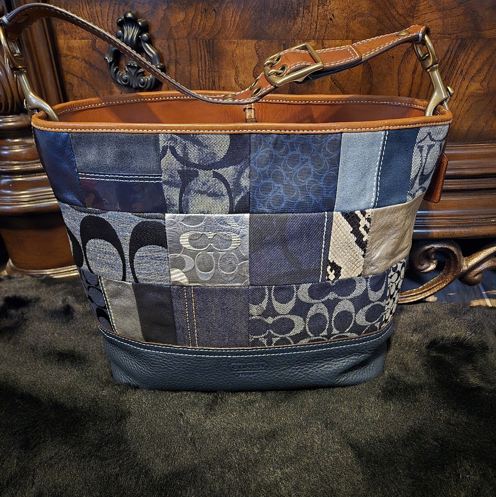 Coach Denim Vintage Patchwork Tote
